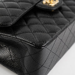 Chanel Caviar Small Double Classic Flap Black Microchip Chanel Caviar Small Double Classic Flap Black Microchip
