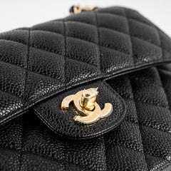 Chanel Caviar Small Double Classic Flap Black Microchip Chanel Caviar Small Double Classic Flap Black Microchip