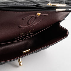 Chanel Caviar Small Double Classic Flap Black Microchip Chanel Caviar Small Double Classic Flap Black Microchip