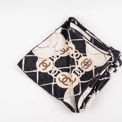 Chanel Silk Scarf Black/White Chanel Silk Scarf Black/White