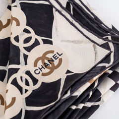 Chanel Silk Scarf Black/White Chanel Silk Scarf Black/White