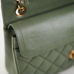 ITEM 30 - Chanel Classic Small Double Flap Iridescent Green 18C ITEM 30 - Chanel Classic Small Double Flap Iridescent Green 18C