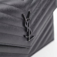 Saint Laurent Cassandre Envelope Wallet On Chain WOC Black Saint Laurent Cassandre Envelope Wallet On Chain WOC Black