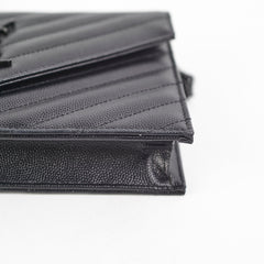 Saint Laurent Cassandre Envelope Wallet On Chain WOC Black Saint Laurent Cassandre Envelope Wallet On Chain WOC Black