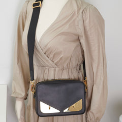 Fendi Monster Bug Eye Black Crossbody Bag Fendi Monster Bug Eye Black Crossbody Bag