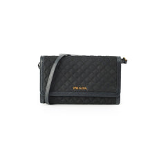 Prada Quilted Nylon Wallet On Chain WOC Black Prada Quilted Nylon Wallet On Chain WOC Black