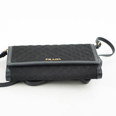 Prada Quilted Nylon Wallet On Chain WOC Black Prada Quilted Nylon Wallet On Chain WOC Black