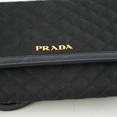 Prada Quilted Nylon Wallet On Chain WOC Black Prada Quilted Nylon Wallet On Chain WOC Black