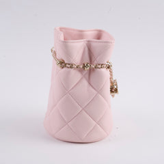 Chanel Micro Drawstring Bucket Bag Light Pink Series 32 Chanel Micro Drawstring Bucket Bag Light Pink Series 32
