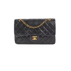 Chanel Vintage Medium/Large Double Classic Flap Black Chanel Vintage Medium/Large Double Classic Flap Black