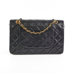 Chanel Vintage Medium/Large Double Classic Flap Black Chanel Vintage Medium/Large Double Classic Flap Black