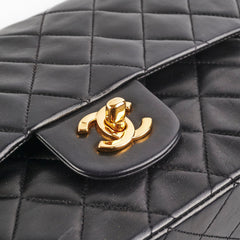 Chanel Vintage Medium/Large Double Classic Flap Black Chanel Vintage Medium/Large Double Classic Flap Black