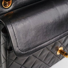 Chanel Vintage Medium/Large Double Classic Flap Black Chanel Vintage Medium/Large Double Classic Flap Black