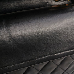 Chanel Vintage Medium/Large Double Classic Flap Black Chanel Vintage Medium/Large Double Classic Flap Black