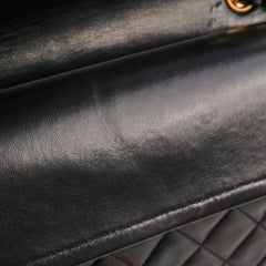 Chanel Vintage Medium/Large Double Classic Flap Black Chanel Vintage Medium/Large Double Classic Flap Black