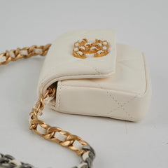 Chanel 19 Coin Purse with Chain White Goatskin Chanel 19 Coin Purse with Chain White Goatskin