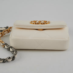 Chanel 19 Coin Purse with Chain White Goatskin Chanel 19 Coin Purse with Chain White Goatskin