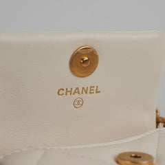 Chanel 19 Coin Purse with Chain White Goatskin Chanel 19 Coin Purse with Chain White Goatskin
