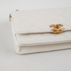 Chanel Seasonal Wallet On Chain WOC White Chanel Seasonal Wallet On Chain WOC White