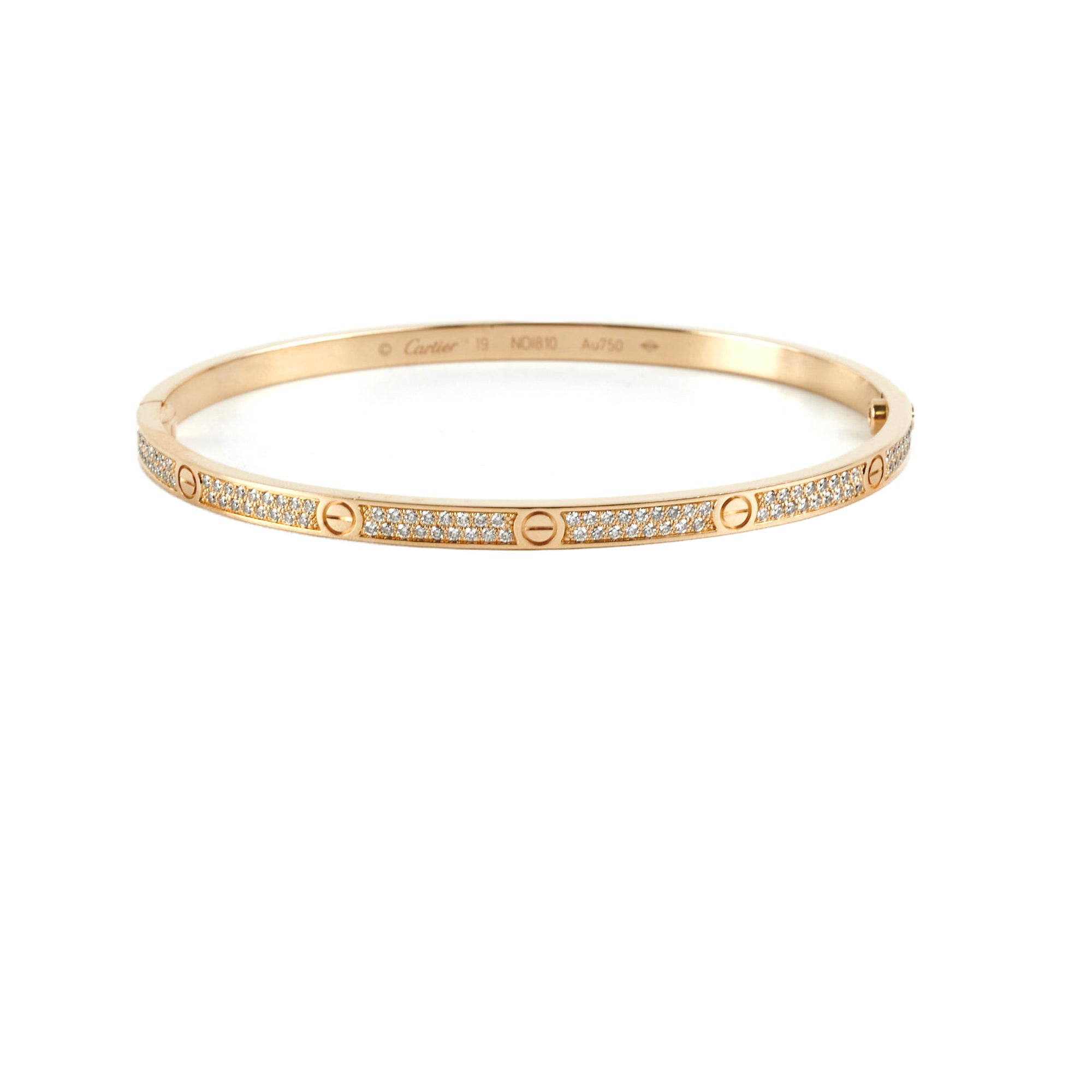 Cartier Small Model size 19 Love Pave Bracelet Yellow Gold 2021