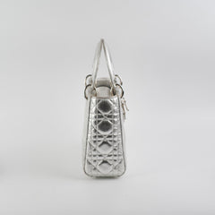 Christian Dior Lady Dior Small Metallic Silver Christian Dior Lady Dior Small Metallic Silver