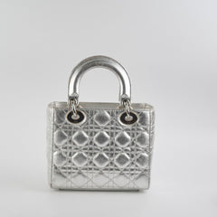 Christian Dior Lady Dior Small Metallic Silver Christian Dior Lady Dior Small Metallic Silver