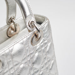 Christian Dior Lady Dior Small Metallic Silver Christian Dior Lady Dior Small Metallic Silver