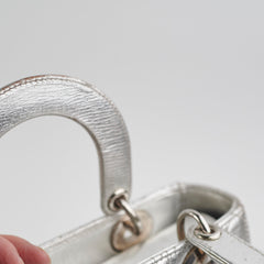 Christian Dior Lady Dior Small Metallic Silver Christian Dior Lady Dior Small Metallic Silver