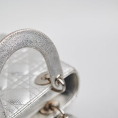 Christian Dior Lady Dior Small Metallic Silver Christian Dior Lady Dior Small Metallic Silver