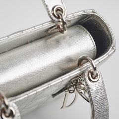 Christian Dior Lady Dior Small Metallic Silver Christian Dior Lady Dior Small Metallic Silver