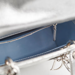 Christian Dior Lady Dior Small Metallic Silver Christian Dior Lady Dior Small Metallic Silver