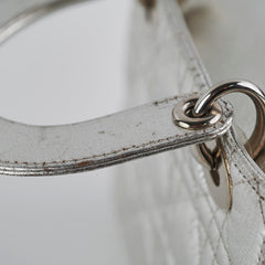 Christian Dior Lady Dior Small Metallic Silver Christian Dior Lady Dior Small Metallic Silver