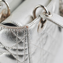 Christian Dior Lady Dior Small Metallic Silver Christian Dior Lady Dior Small Metallic Silver