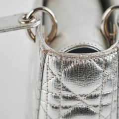 Christian Dior Lady Dior Small Metallic Silver Christian Dior Lady Dior Small Metallic Silver