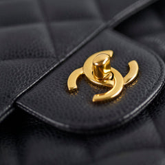 Chanel Caviar Jumbo Double Classic Flap Black Chanel Caviar Jumbo Double Classic Flap Black