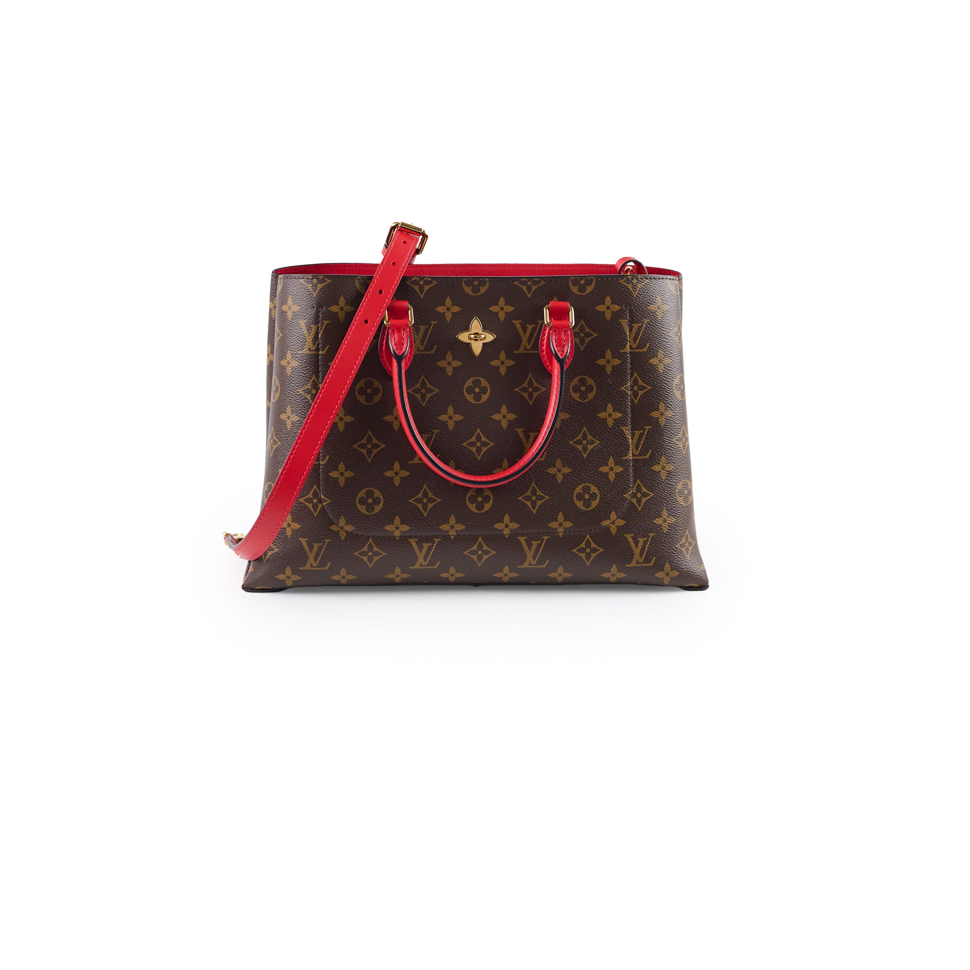 Flower Tote Red Lv Purse Louis Vuitton Pre-Owned 2019 Flower