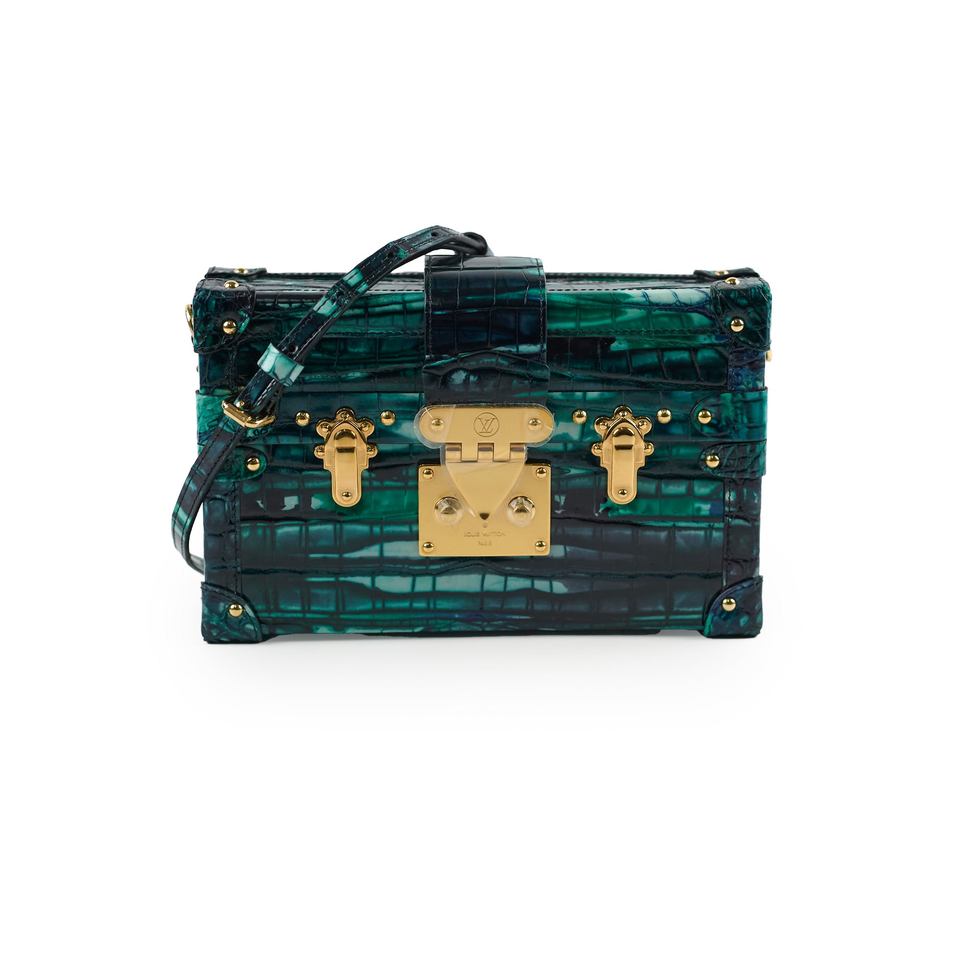 Louis Vuitton Crocodile Petite Malle Green Microchip – THE PURSE