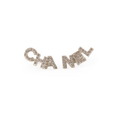 Chanel Crystal CHA-NEL Stud Earrings Chanel Crystal CHA-NEL Stud Earrings