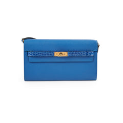 Hermes Kelly To Go Epsom/Alligator Mykonos/Bleu Zellige 2021 Hermes Kelly To Go Epsom/Alligator Mykonos/Bleu Zellige 2021