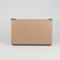 Saint Laurent Medium Kate Croc Beige Tassel Wallet On Chain WOC Saint Laurent Medium Kate Croc Beige Tassel Wallet On Chain WOC