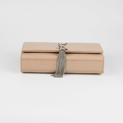 Saint Laurent Medium Kate Croc Beige Tassel Wallet On Chain WOC Saint Laurent Medium Kate Croc Beige Tassel Wallet On Chain WOC