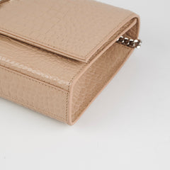 Saint Laurent Medium Kate Croc Beige Tassel Wallet On Chain WOC Saint Laurent Medium Kate Croc Beige Tassel Wallet On Chain WOC