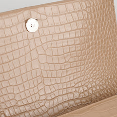 Saint Laurent Medium Kate Croc Beige Tassel Wallet On Chain WOC Saint Laurent Medium Kate Croc Beige Tassel Wallet On Chain WOC