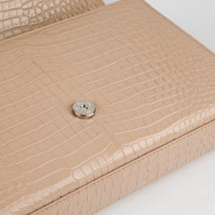 Saint Laurent Medium Kate Croc Beige Tassel Wallet On Chain WOC Saint Laurent Medium Kate Croc Beige Tassel Wallet On Chain WOC