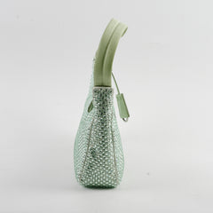 Prada Mint Green Satin Mini Crystal Studded Re-Edition 2000 Shoulder Bag Prada Mint Green Satin Mini Crystal Studded Re-Edition 2000 Shoulder Bag
