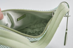 Prada Mint Green Satin Mini Crystal Studded Re-Edition 2000 Shoulder Bag Prada Mint Green Satin Mini Crystal Studded Re-Edition 2000 Shoulder Bag