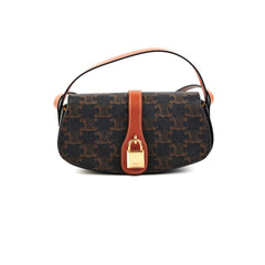 Celine Clutch On Strap Triomphe Calfskin Tan Celine Clutch On Strap Triomphe Calfskin Tan