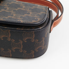 Celine Clutch On Strap Triomphe Calfskin Tan Celine Clutch On Strap Triomphe Calfskin Tan