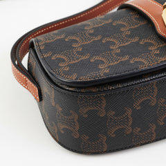 Celine Clutch On Strap Triomphe Calfskin Tan Celine Clutch On Strap Triomphe Calfskin Tan