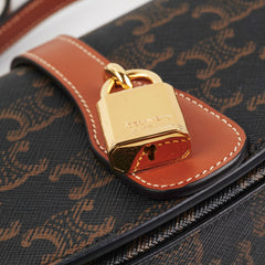 Celine Clutch On Strap Triomphe Calfskin Tan Celine Clutch On Strap Triomphe Calfskin Tan